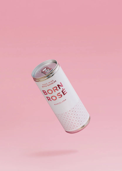 Spansk rosévin på dåse med bobler