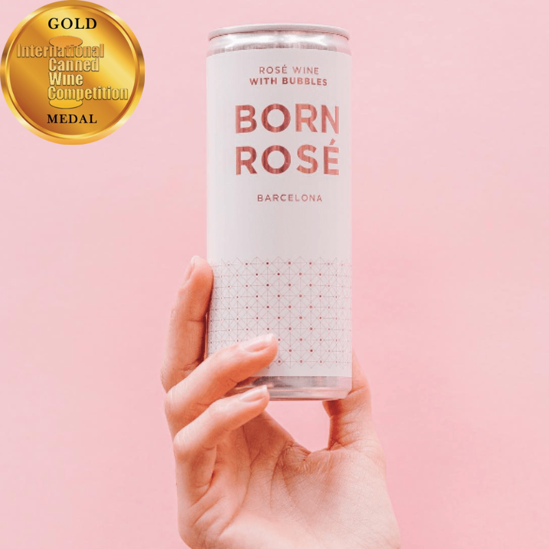 Spansk rosévin på dåse med bobler