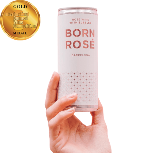 Spansk rosévin på dåse med bobler