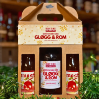 Gavekasse: Gløgg & Rom inkl 2 æblemost